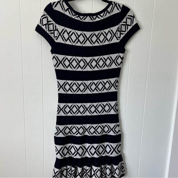 REBECCA MINKOFF Victory Sweater Dress in Cream & Navy - Picture 6 of 6